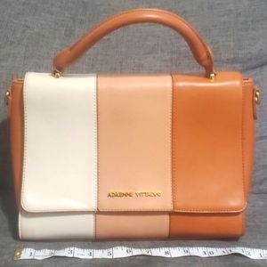 Adrienne Vittadini Three Tone Leather Handbag